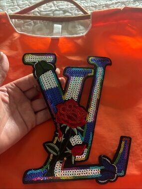LV Sequin Iron on patch